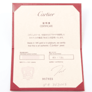 Cartier certificate